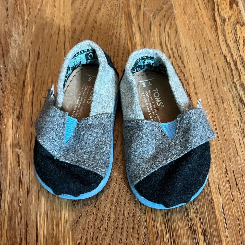 Toms gray/blue Wool Classic Loafer, 3